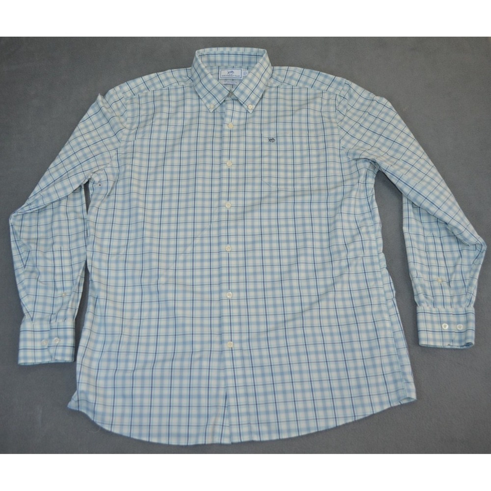 Southern Tide Intracoastal Long Sleeve Shirt Mens L Button Down Stretch Plaid